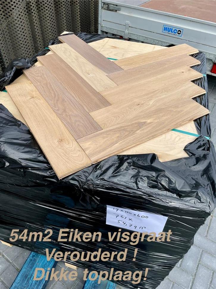 Eiken vloer, Huis en Inrichting, Stoffering | Vloerbedekking, Nieuw, Parket, 50 tot 75 m², Ophalen of Verzenden