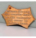 Vintage hout houten Tekstbord spreuk wandbord moeder mama, Ophalen of Verzenden, Zo goed als nieuw, H, H