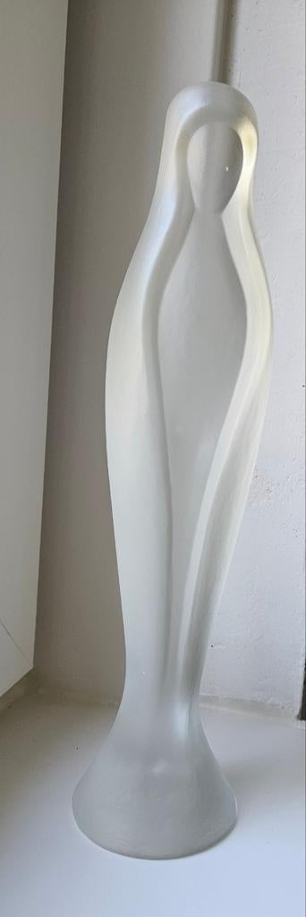 Elegante Glazen Madonna Beeld - Mat Wit, Ophalen of Verzenden