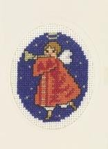 Borduurpakket Kerstkaart rode engel 9271, Geen, Geen, Nieuw, Ophalen of Verzenden