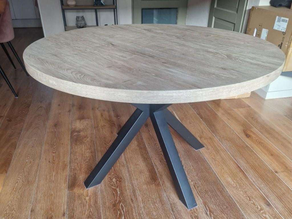 Ronde eettafel 120 cm, Huis en Inrichting, Tafels | Eettafels, Ophalen, Gebruikt, Rond, Vier personen
