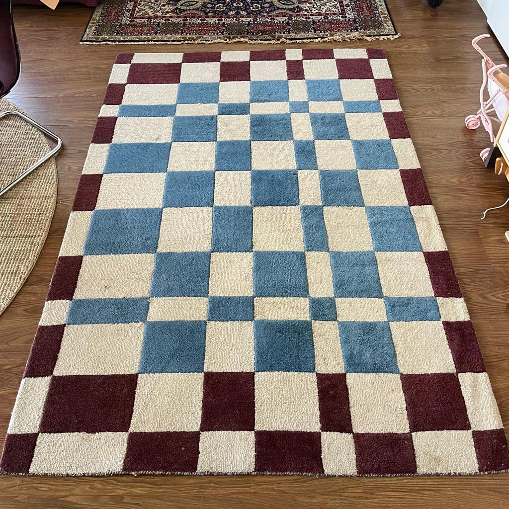 Vloerkleed geblokt, Huis en Inrichting, Ophalen of Verzenden, Zo goed als nieuw