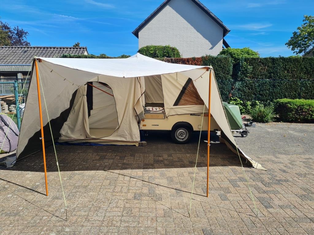 Holtkamper vouwwagen met voortent en luifel, Caravans en Kamperen, Vouwwagens, Ophalen, Beige, Aanwezig, Holtkamper