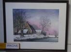 ETS AQUAREL BOERDERIJ IN DE WINTER * Gesigneerd *, Verzenden