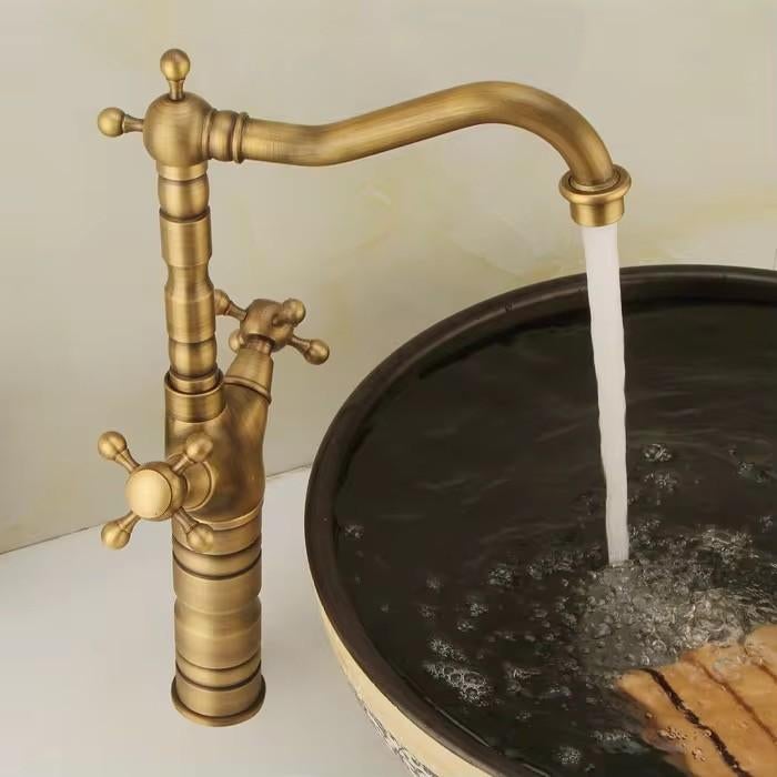 Keukenkraan | Waskom Wastafelkraan Brons Klassiek Landelijk, Minder dan 100 cm, 25 tot 50 cm, Overige kleuren, Nieuw
