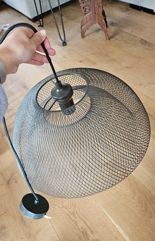 Lucide hanglamp Mesh - grijs ijzer - Ø46 cm, Ophalen of Verzenden, Zo goed als nieuw, Minder dan 50 cm