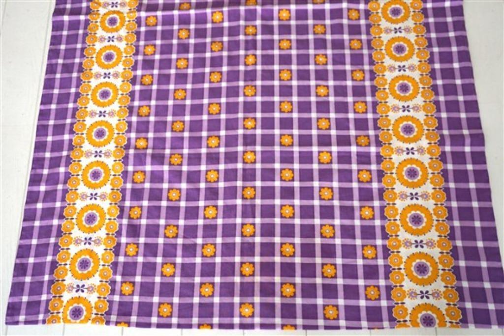 Retro dekbedhoes paars / geel, Eenpersoons, Hoeslaken of Sloop, Paars, Ophalen of Verzenden