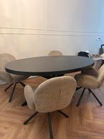 Eettafel ovaal + 4 stoelen, Ophalen, 50 tot 100 cm, Zo goed als nieuw, 150 tot 200 cm