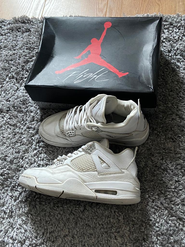 Air Jordan 4 Retro Pure Money 2017 White Silver in Maat 45, Kleding | Heren, Schoenen, Wit, Air Jordan, Ophalen of Verzenden, Sneakers of Gympen