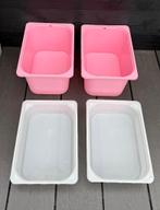 4x IKEA Trofast bakken - 2x roze hoog en 2x wit laag, Gebruikt, Minder dan 50 cm, Ophalen, Minder dan 90 cm