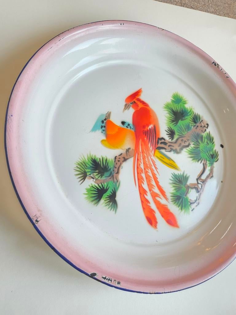 Vintage Chinees decoratief bord met feniksmotief, Antiek en Kunst, Antiek | Wandborden en Tegels, Verzenden