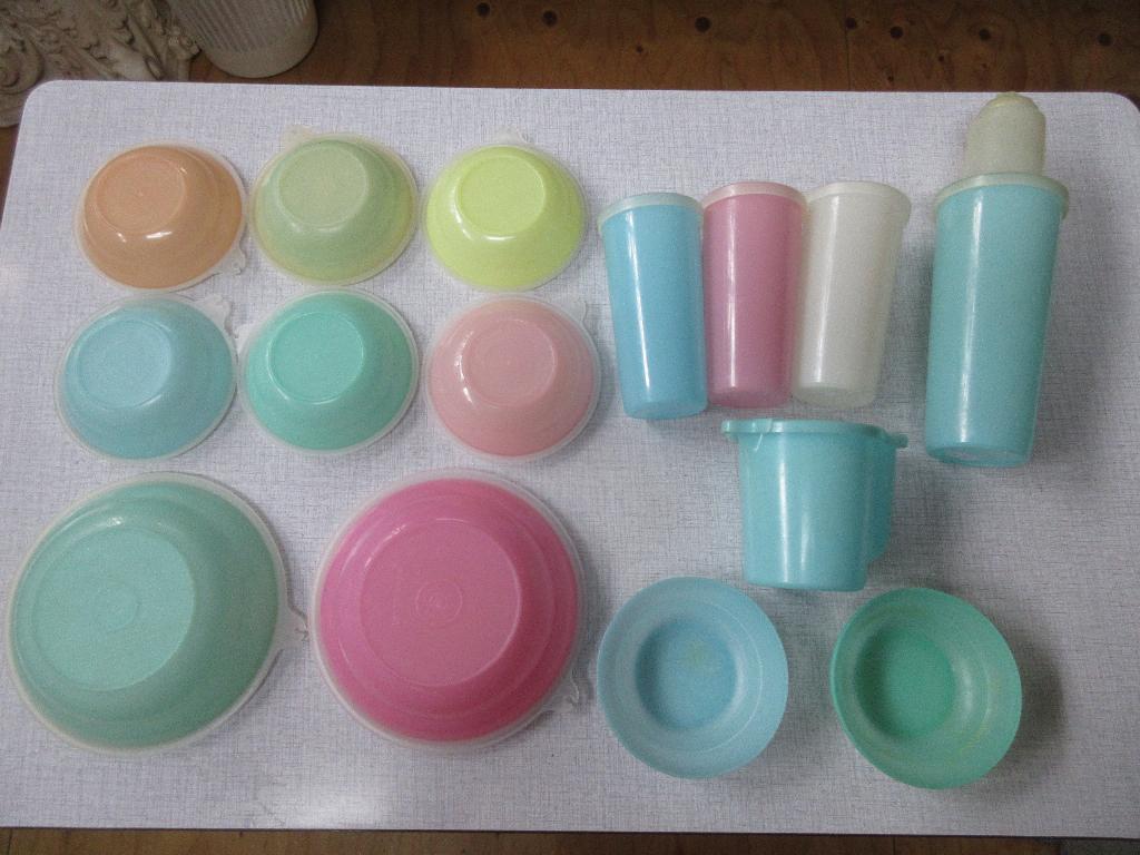 Partij vintage pastel tupperware, Ophalen of Verzenden, Gebruikt, Overige typen