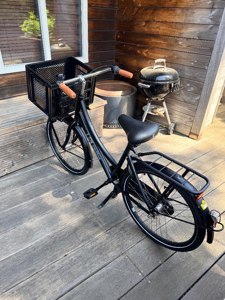 Cortina meisjes/jongens fiets, 24 inch, mat zwart, Ophalen, Terugtraprem, Contina, Versnellingen