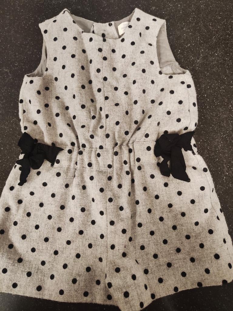 Zara jumpsuit grijs met zwarte stippen maat 74, Broekje, Meisje, Ophalen of Verzenden, Zo goed als nieuw