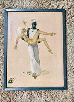 Aquarel met zeeman en dame, ca. 1950, Ophalen of Verzenden