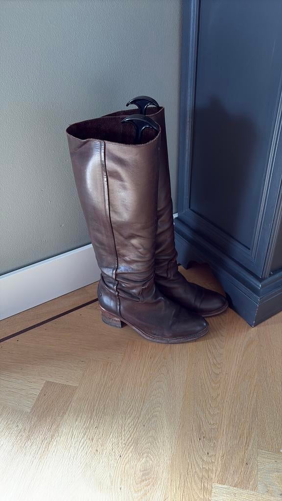 Shabbies Fred de la Bretoniere laarzen bruin leer maat 39, Kleding | Dames, Schoenen, Hoge laarzen, Bruin, Ophalen of Verzenden