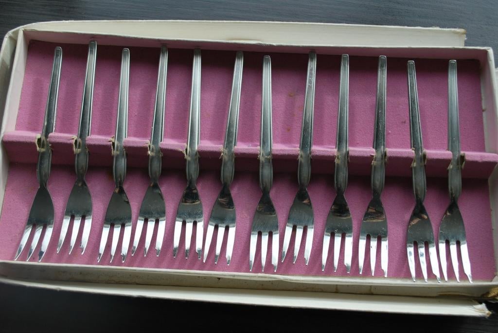 12 Zilveren Vorkjes Sola Elite in Originele Doos, Ophalen of Verzenden