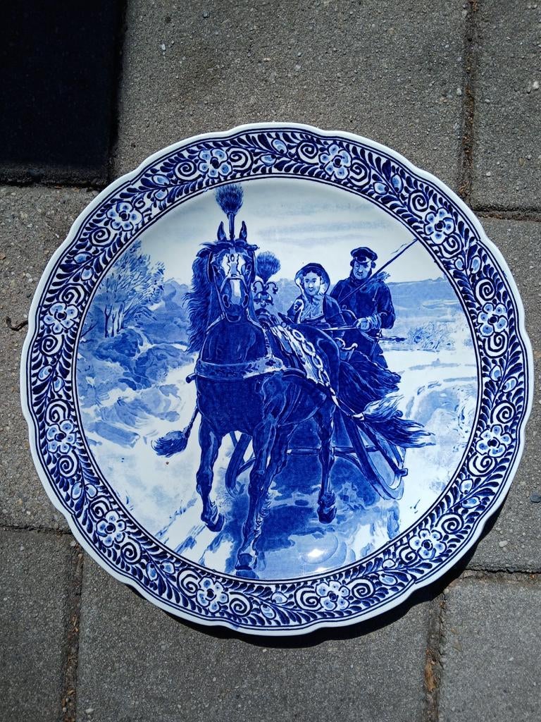 Delfts Blauw Wandbord Royal Sphinx P. Regout Maastricht, Antiek en Kunst, Antiek | Wandborden en Tegels, Ophalen