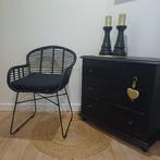Rotan fauteuil incl. kussen, Huis en Inrichting, Fauteuils, Ophalen, Zo goed als nieuw, Minder dan 75 cm, 50 tot 75 cm