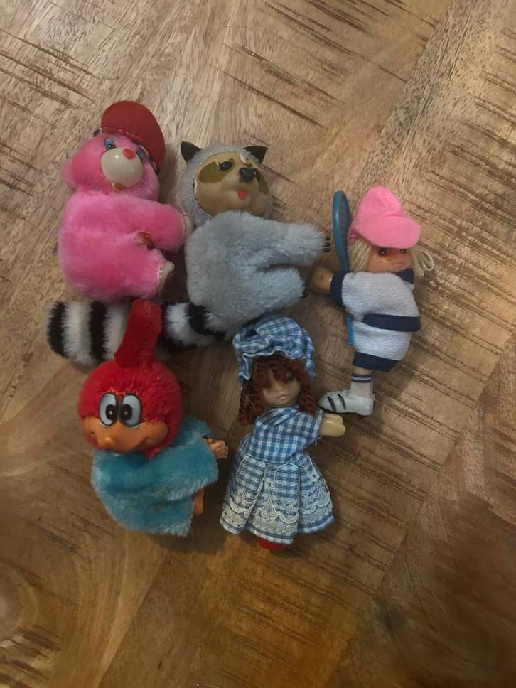 Verzameling vintage knijpbeestjes / knijppoppetjes, Verzamelen, Speelgoed, Gebruikt, Ophalen of Verzenden