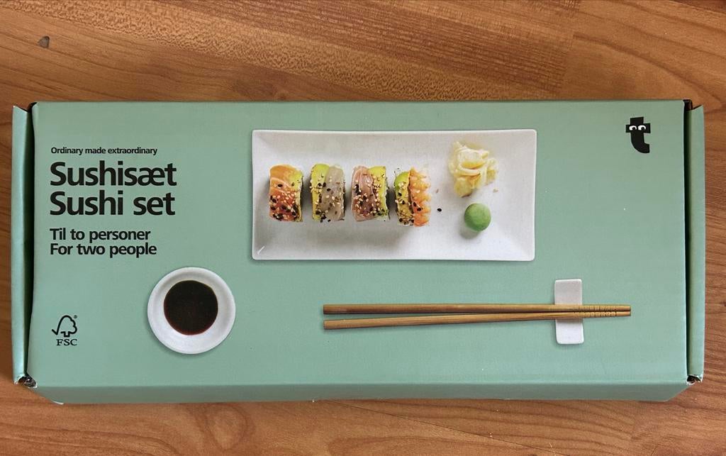 Sushi set voor twee personen - Nieuw in doos, Keramiek, Nieuw, Ophalen of Verzenden, Effen