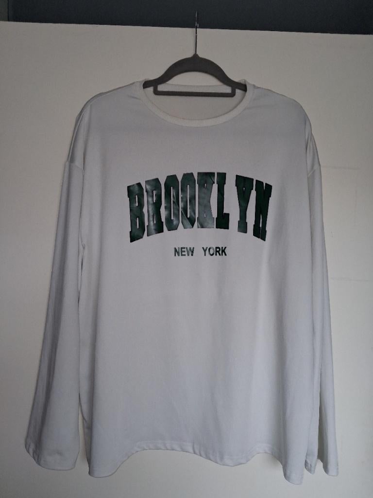 Longsleeve creme groen, Maat XXL, Wit, Maat 46/48 (XL) of groter, Ophalen of Verzenden, Lange mouw