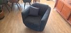 Gratis Donkergrijze fauteuil/stoel met kussen, Ophalen, Gebruikt, 75 tot 100 cm, Stof