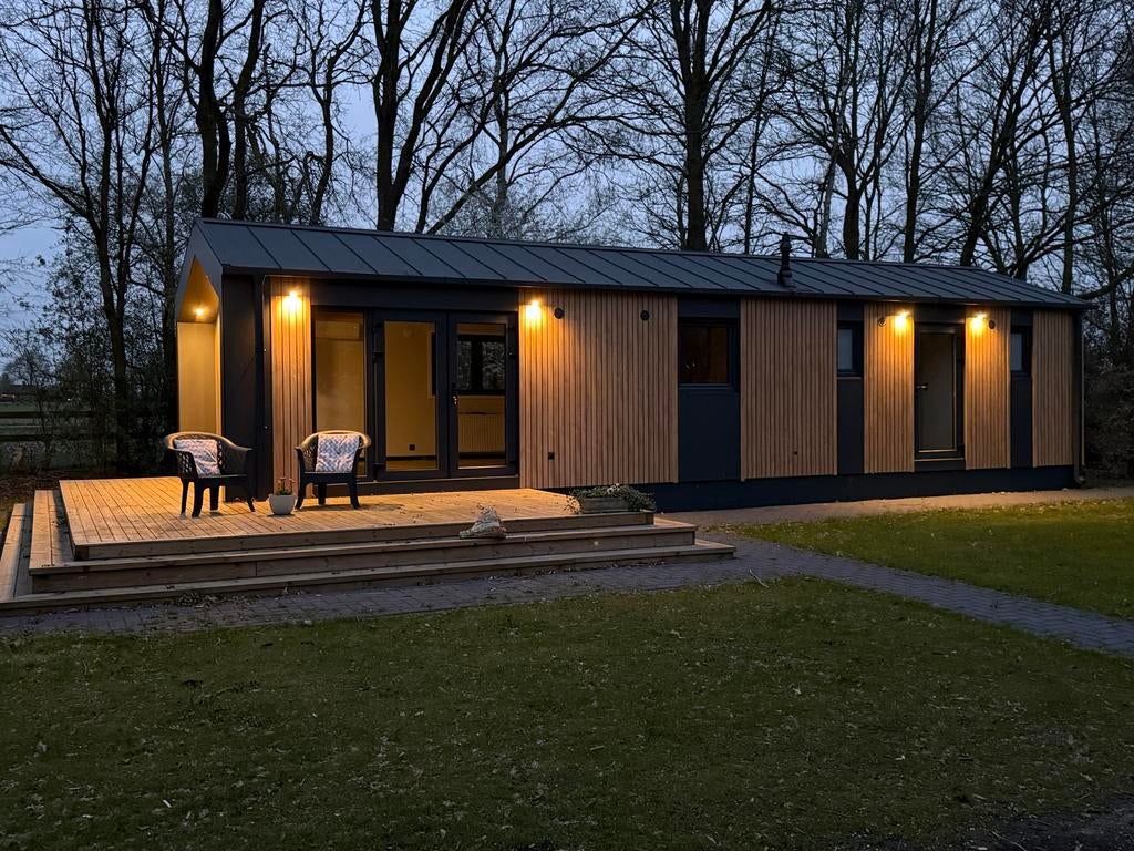 Luxe 6p. lodge op vakantiepark met zwembad hele jaar open, Huizen en Kamers, Recreatiewoningen te koop, 55 m², Verkoop zonder makelaar