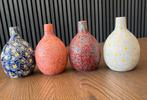 Set van 4 kleine vaasjes, Overige kleuren, Ophalen of Verzenden, Minder dan 50 cm, Glas