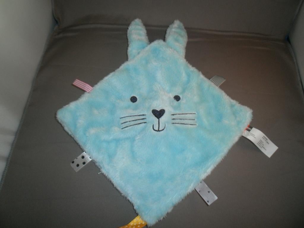 hema konijn doekje plat wit of blauw zwart neusje als hart, Ophalen of Verzenden, Nieuw, Konijn