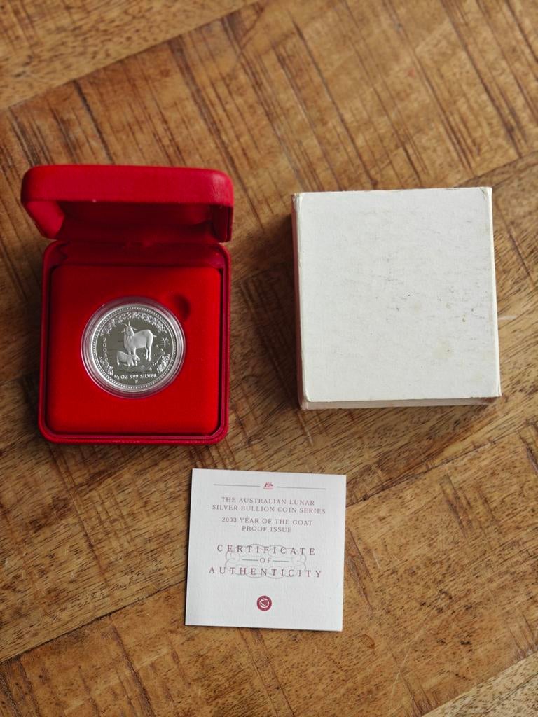 2003 Lunar Goat Proof 1/2 oz Oplage 1237 Zie ook andere, Ophalen of Verzenden, Zilver