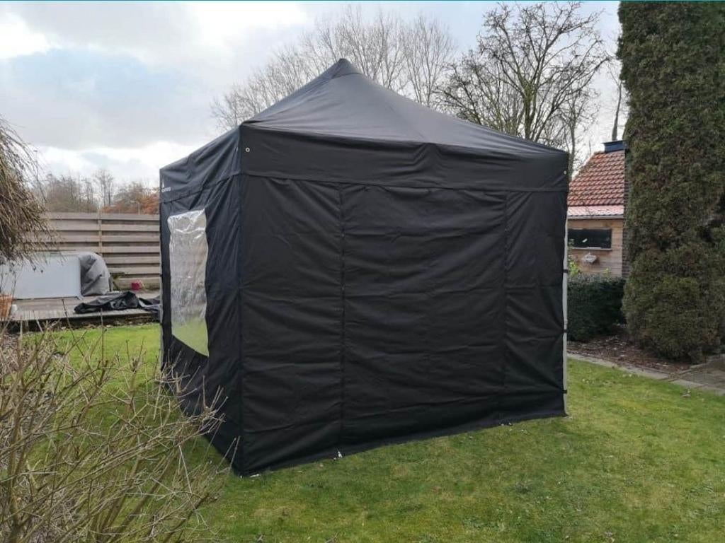 3x3 Partytent easy-up te huur. Statafel, heater, koelkast., Ophalen, Minder dan 5 meter