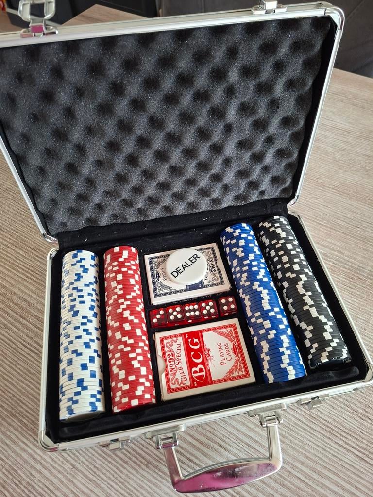Pokerset met 200 chips in koffer, Ophalen of Verzenden