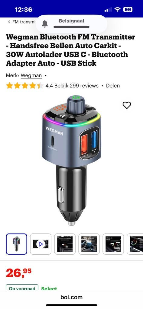Wegman Bluetooth carkit, Telecommunicatie, Ophalen, Draadloos, Zo goed als nieuw