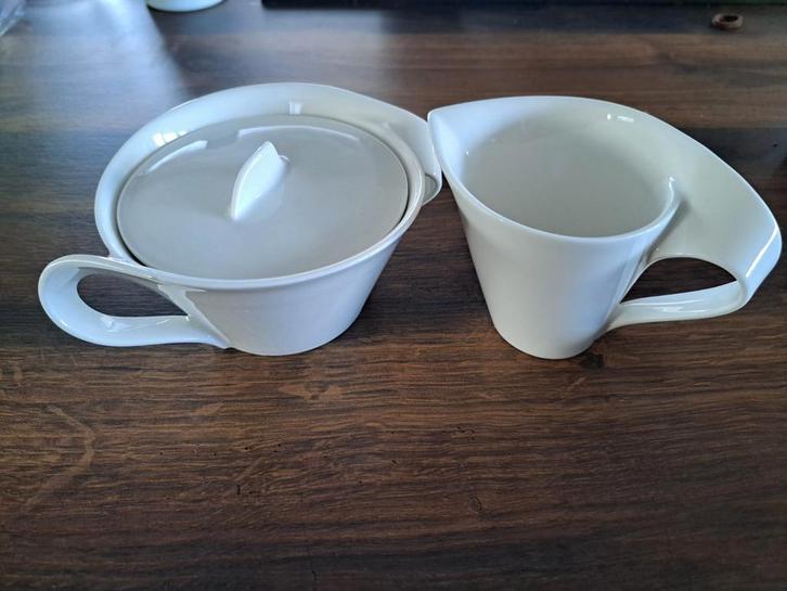 Villeroy & Boch New Wave suiker- en melksetje, Huis en Inrichting, Keuken | Servies, Zo goed als nieuw, Overige typen, Effen, Porselein