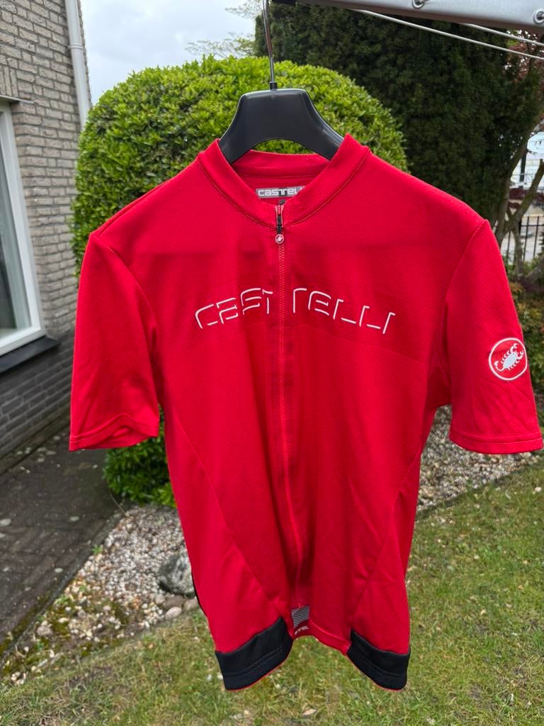 Castelli rood wielershirt korte mouw 2XL, Fietsen en Brommers, Fietsaccessoires | Fietskleding, Ophalen of Verzenden, Zo goed als nieuw