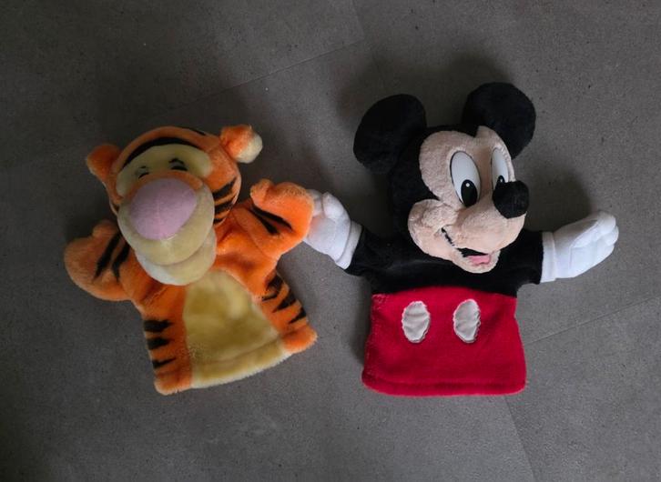 Disney Handpoppen – Teigetje & Mickey Mouse, Verzamelen, Disney, Ophalen of Verzenden