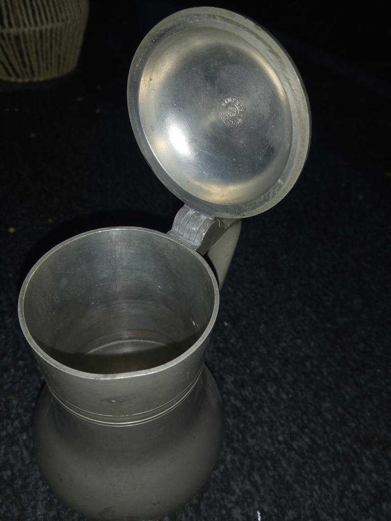 Antiek tinnen kannetje met deksel, Antiek en Kunst, Antiek | Tin, Ophalen of Verzenden