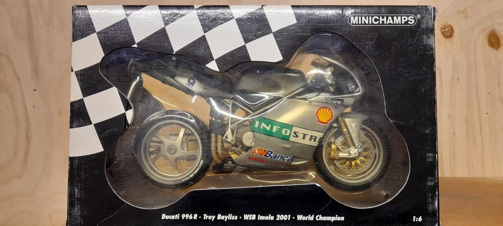 Minichamps 1/6 Troy Bayliss Imola, Ophalen of Verzenden, Nieuw, 1:5 t/m 1:8, Motor
