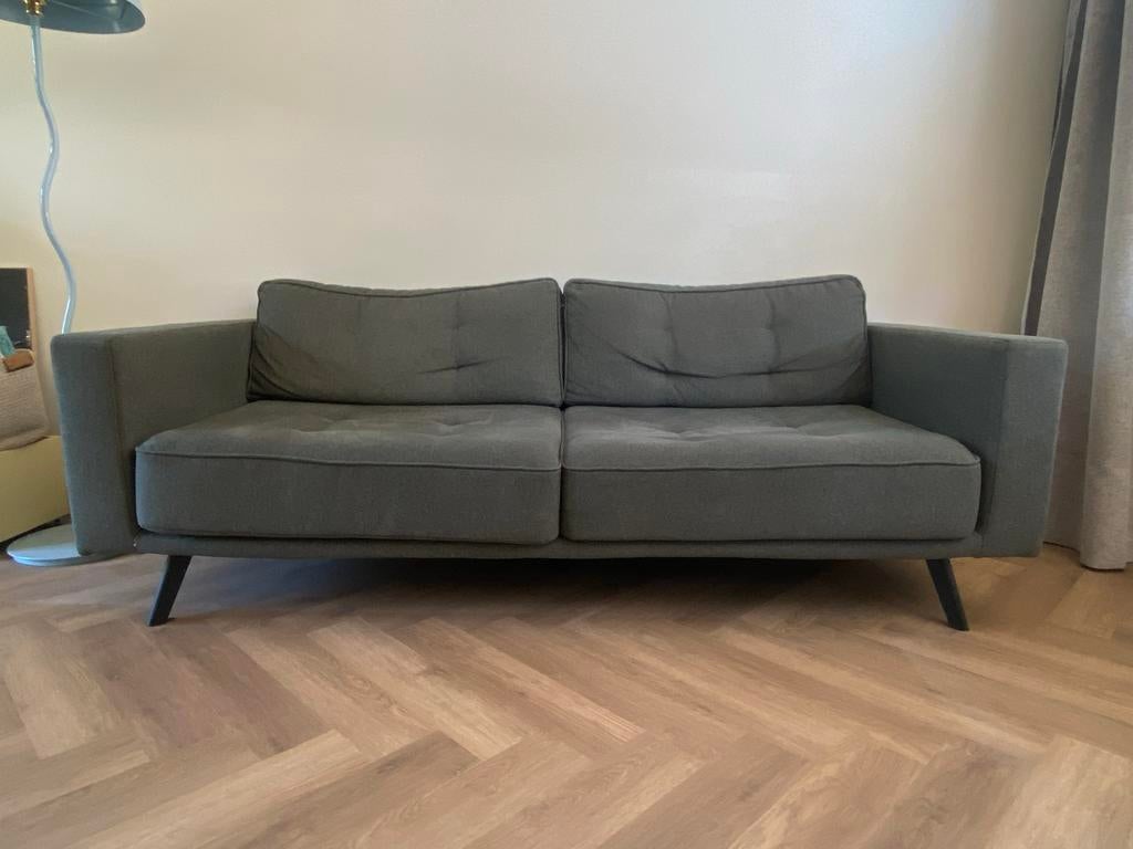 2,5-zitsbank Donkergroen Leen Bakker - 210cm breed, Huis en Inrichting, Ophalen, Gebruikt, Driepersoons, 75 tot 100 cm