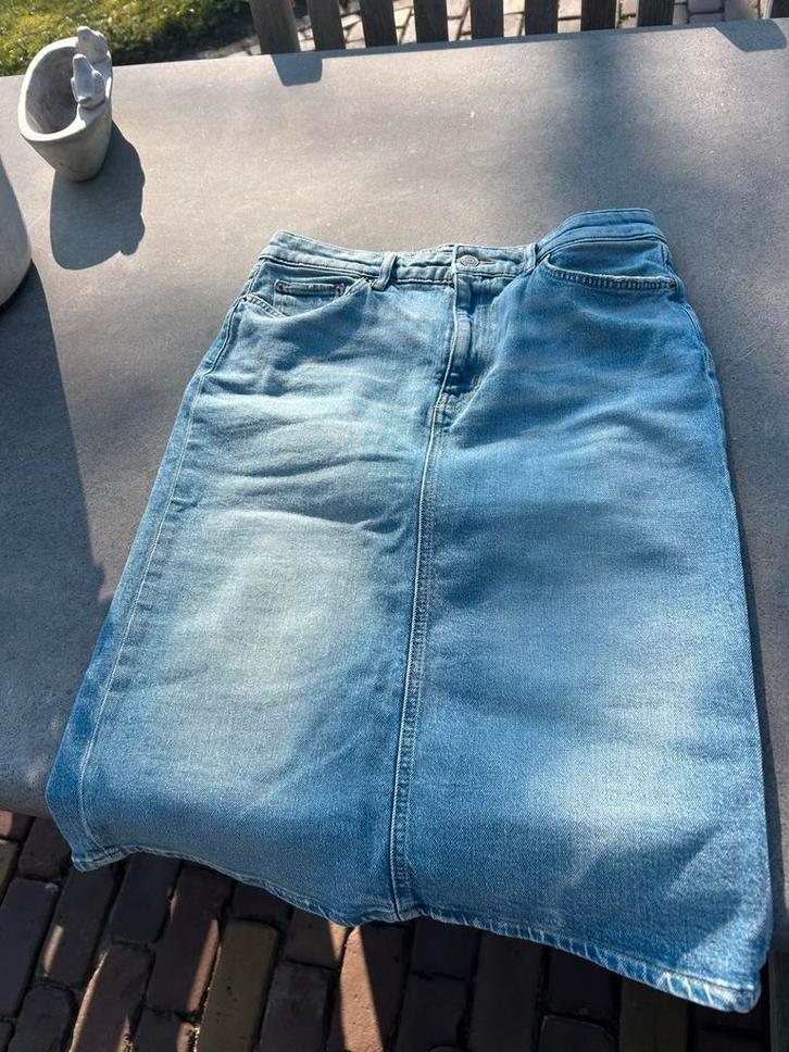 Ralph Lauren Denim Rok - Maat M, Kleding | Dames, Rokken, Zo goed als nieuw, Maat 38/40 (M), Blauw, Onder de knie, Ophalen of Verzenden