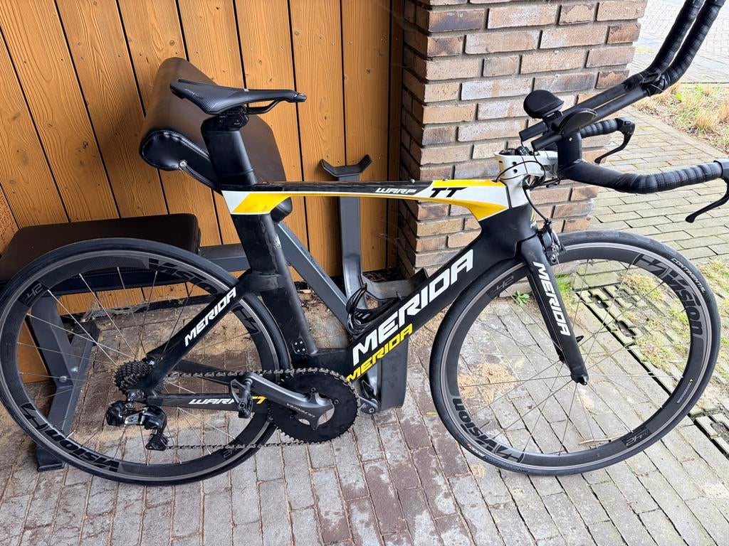 Merida Warp TT racefiets Shimano Di2 11 speed - ZGAN, 28 inch, Carbon, 10 tot 15 versnellingen, Zo goed als nieuw