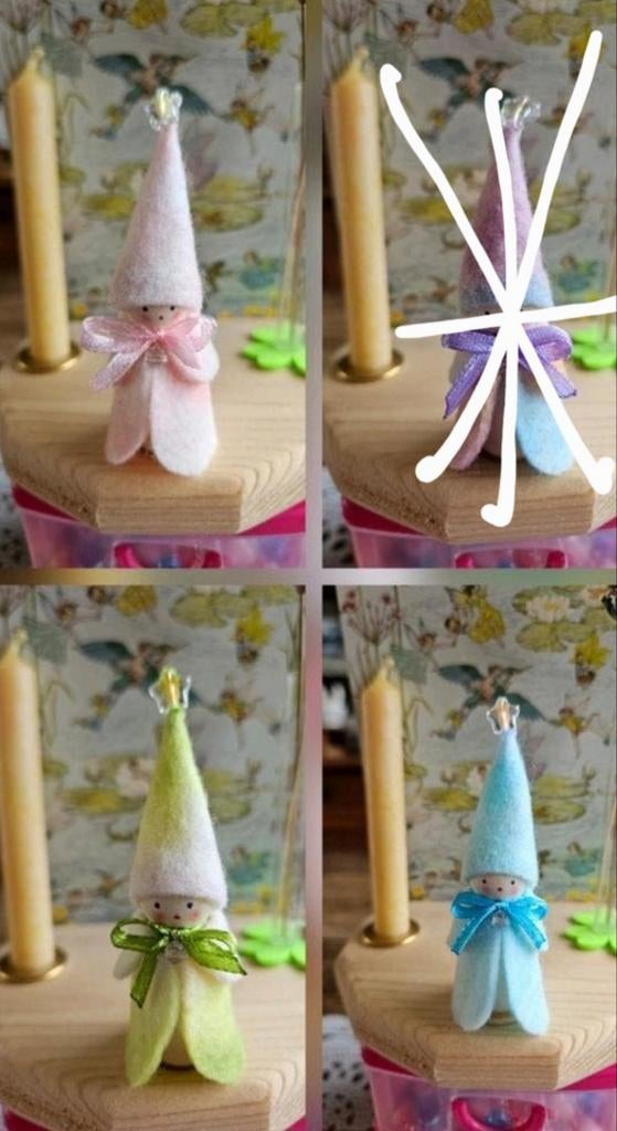 Kabouter / steker voor de jaarring van Grimms, Hobby en Vrije tijd, Vilt, Ophalen of Verzenden, Nieuw, Figuurtje(s), Wolvilt