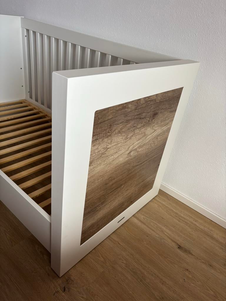 Ledikant Kidsmill wit met houtaccent, Ophalen, Gebruikt, Ledikant