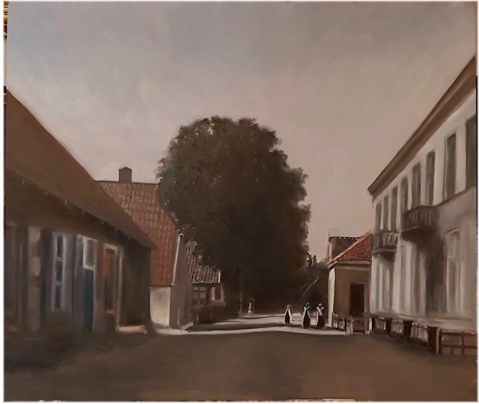 Schilderij Vaassen Dorpsstraat rond 1900, Ophalen of Verzenden