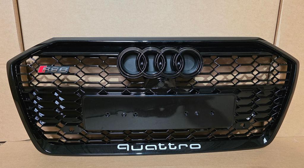 Grill Audi A6 C8 4K S-line S6 RS6 LOOK GRILLE HOOGLANS ZWART, -, Voor, Nieuw, Bumper