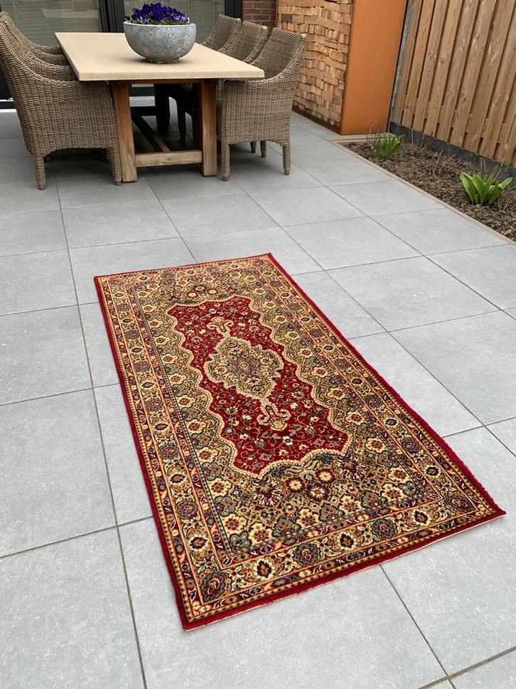 Super Leuk Sfeervol Vintage Vloerkleedje Zuiver Scheerwol., Huis en Inrichting, Stoffering | Tapijten en Kleden, Zo goed als nieuw