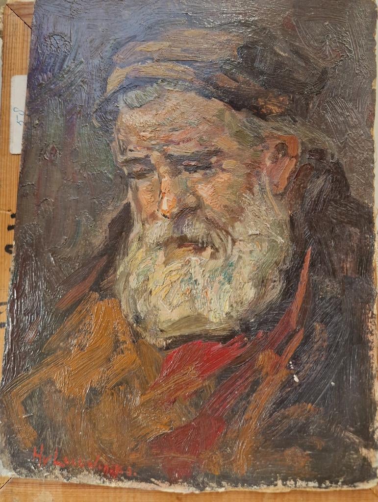 Schilderij Henk van Leeuwen vo, Antiek en Kunst, Kunst | Schilderijen | Klassiek, Ophalen of Verzenden