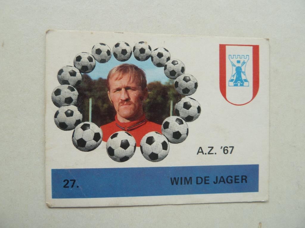 Monty Kaartje  Wim.de.Jager. AZ'67, Verzamelen, Sportartikelen en Voetbal, Ophalen of Verzenden, Zo goed als nieuw, AZ, Poster, Plaatje of Sticker