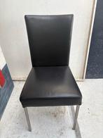 Set van 6 Bert Plantagie Elements zwart leren stoelen, Ophalen, Gebruikt, Zwart, Leer